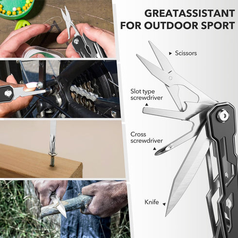 Multitool with Safety Locking,16-in-1 Multi Tool Stainless Steel Pocket Knife Set with Pliers, Upgrade Camping Tool Gifts for Men,for Survival, Ca...