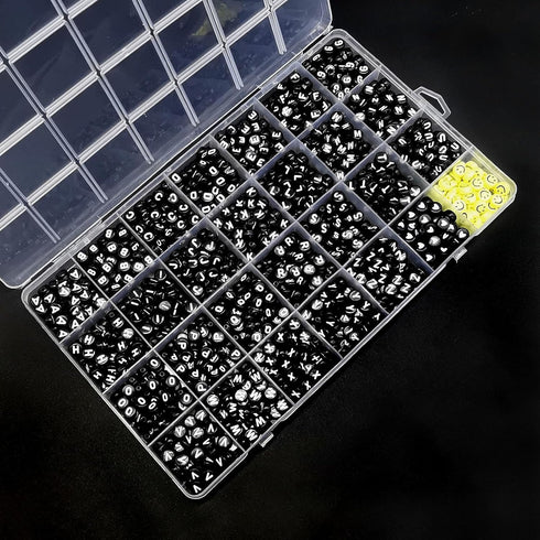 1280 Pieces Letter Beads 3.5x7mm Round Letter Beads Kits Alphabet Beads A-Z Heart Beads and Crystal Line for Bracelets Necklaces DIY Jewelry Makin...