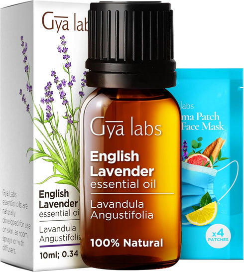 Gya Labs English Lavender Essential Oil for Diffuser - 0.34 Fl Oz - 100% Pure Natural English Lavender Oil for Skin, Hair & Candle Making Floral H...