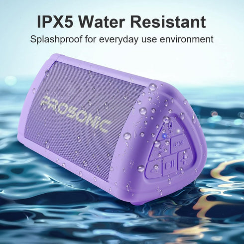 Prosonic BT3 Portable Wireless Bluetooth Speaker with 10W Stereo Sound & Bass Boost -Rich Sound & Intense Bass -Bluetooth 5.0 -Microphone -IPX5 - ...