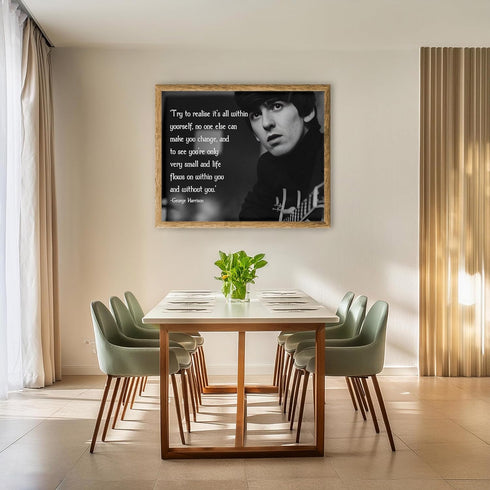 Posterizer 1 pcs-George Harrison-Try To Realize It's All Within Yourself-Gift For Beatles Fans-Quotes-Gift for Music Fans- unframed wall art...