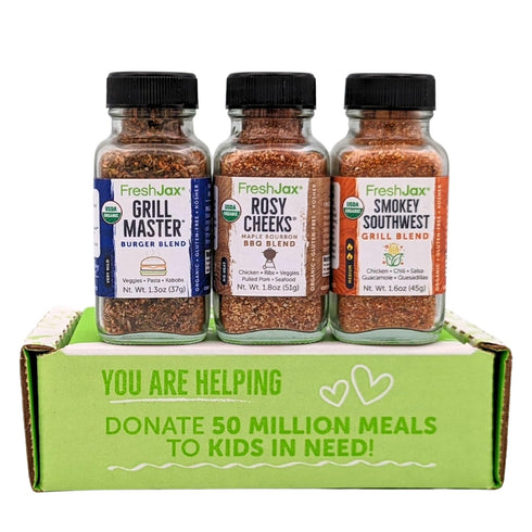 FreshJax Beef Seasoning Gift Set | Pack of 3 Organic Spice Set | Grilling Gifts for Men | Grill Master, Smokey Southwest & Rosy Cheeks-Maple Bourb...