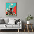 Posterizer 1 pcs-retro futuristic collage with old buildings and planets-Abstract & Modern Art-Astronomy & Celestial Art-Gift for Art Lovers-Gift ...