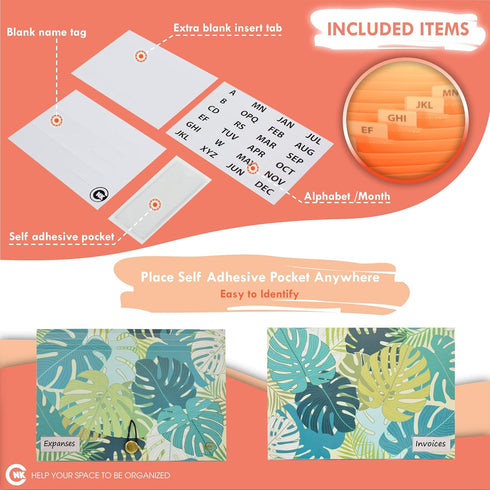 CNK File Folders Organizer with 13 Pockets Accordion Expanding Folder Documents Receipt Document Paper Pocket Filing Accordian Important expandabl...