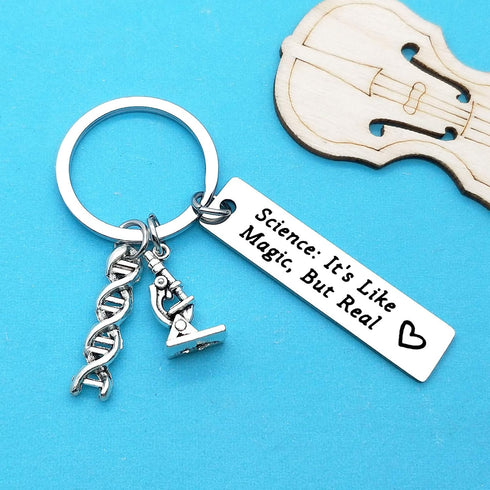 Xiahuyu Science Keychain Science Gifts Science It’s Like Magic But Real Keychain Science Teacher Gift Scientist Physicist Chemist Graduation Gift ...