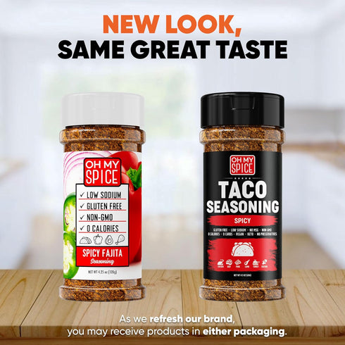 Taco Seasoning Mix Spicy Chili Powder - Gluten Free & Low Sodium Mexican Seasoning Blend for Taco Tuesday Night. Fajita & Burrito Spicy Seasonings...