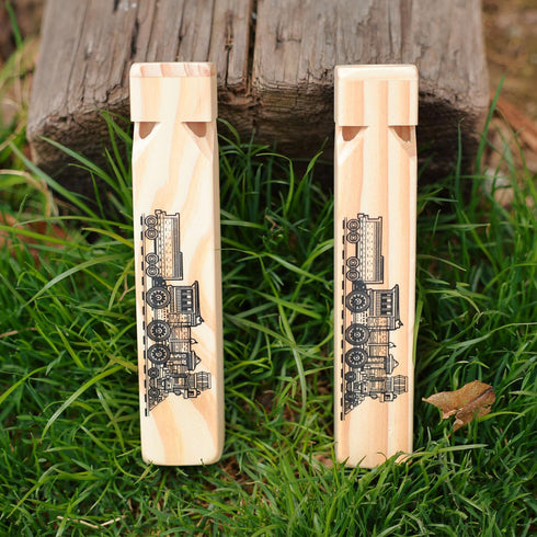 2 PCS-Wooden Train Whistle Musical Toy for Kids (4 Tone)...