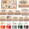 15 Pieces Thanksgiving Wooden Rubber Stamps and Craft Ink Pads Wooden Rubber Stamp for Scrapbooking and DIY Craft Card Stamps Pads for Kids Stamps...