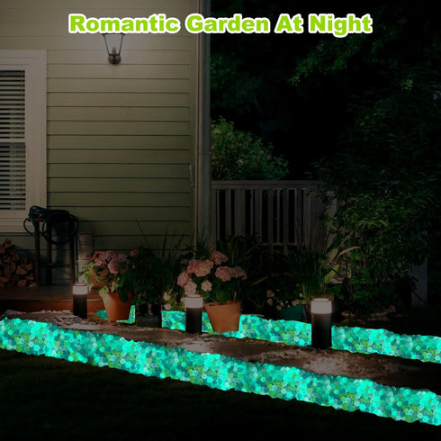 100pc Luminous Stones Glowing Rocks for Aquarium Decoration Glow Stones for Fish Tank Glowing Stones for Driveway Garden Pebbles Rocks,Purple...