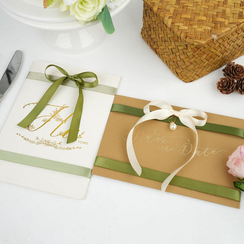 Sage Green Ribbon 1/2 Inch Moss Green Satin Ribbon 6 Rolls Sage Ribbon for Wedding Green Ribbon for Baby Shower Olive Green Ribbon for Gift Wrappi...