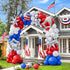 161Pcs Red White and Blue Balloons Arch Garland Kit with Exploding Hollow Star Foil Balloons for 4th of July Memorial Day Graduation Baseball Game...