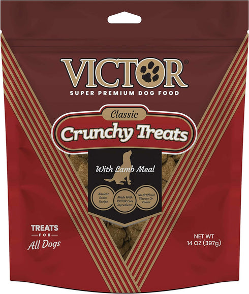 Victor Super Premium Dog Food – Classic Crunchy Dog Treats with Lamb Meal – Gluten-Free Treats for Small, Medium and Large Breed Dogs, 14oz...