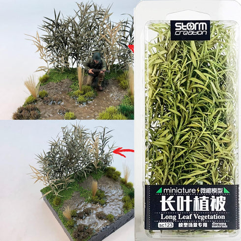 Cayway 2 Pack Static Grass Tuft, 2 Color Model Grass Tufts Railway Artificial Grass Long Shrub Vegetation Groups for DIY Architecture Building Mod...