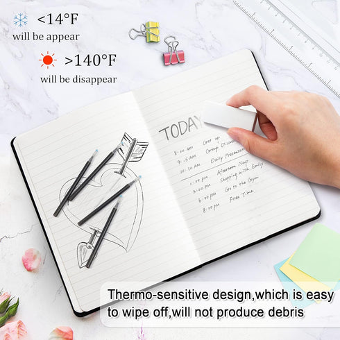 Vanstek 12 Black Erasable Gel Pen Refills, Gel Ink Refills Compatible with FriXion & Friction Erasable Pens, Fine Point 0.7 mm, Perfect for Writin...