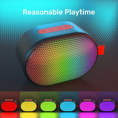 Bluetooth Speakers Portable, Wireless Speaker with RGB Lights, HD Sound, 5 Watts, Compact Size, Dual Pairing, TWS, Waterproof, Suitable for Mobile...
