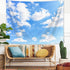Light Blue Wall Decor Tapestry Blue Sky White Clouds Natural Landscape Tapestries Wall Art Hanging, Summer Sunny Peace Nature Aesthetic Tapestry f...