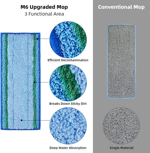 4 Pack Mop Pad for iRobot Braava Jet M6 Ultimate Robot Mop, Upgraded M6 Wet Mopping Pad, Washable Microfiber Replacement Cleaning Pad...