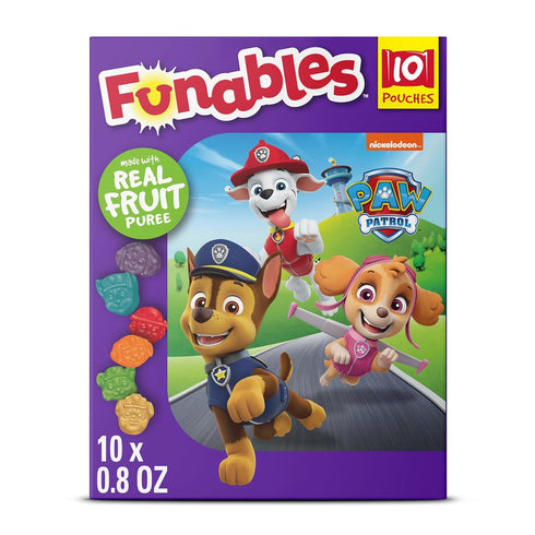 Funables Fruity Snacks, PAW Patrol, Assorted Fruit, Flavored Snacks, 0.8 oz 10 ct...