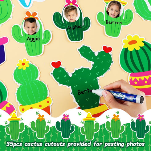 96pcs Cactus Bulletin Board Set Classroom Decorations Green Plants DIY Photo Craft Cutouts You Can’t Touch This Sharp Bunch Of Leaders Cutout for ...