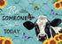 EMOHAT Metal Tin Sign Sunflowers Animal Cow Flower Decoration Cows Wall Art Inspirational Posters Rustic Farmhouse Wall Decor Living Room Bathroom...