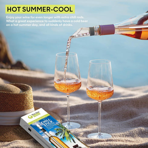 Wine Chiller - Wine Cooler Stick, 3 in 1 Stainless Steel Wine Bottle Chiller with Aerator and Pourer, The Best Holiday Gifts....