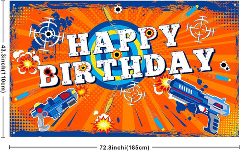 Dart Battle Happy Birthday Backdrop Party Decorations Dart Theme Party Photo Background Birthday Table Decorations for Kids Boys...