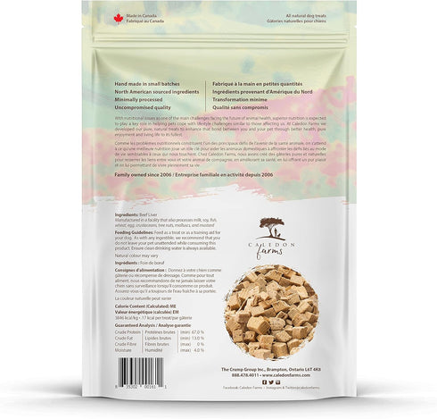 Caledon Farms Mini Trainers- Freeze Dried Beef Liver Dog Treats: Grain Free, Gluten Free, No Additives, Colors or Preservatives, Beige 3.7 Ounce (...