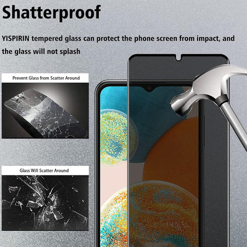2 Pack Anti-Spy Tempered Glass Screen Protector for Samsung Galaxy A23 5G/4G, 9H Hardness, Bubble Free, Touch Sensitive, 20mm x 20mm...