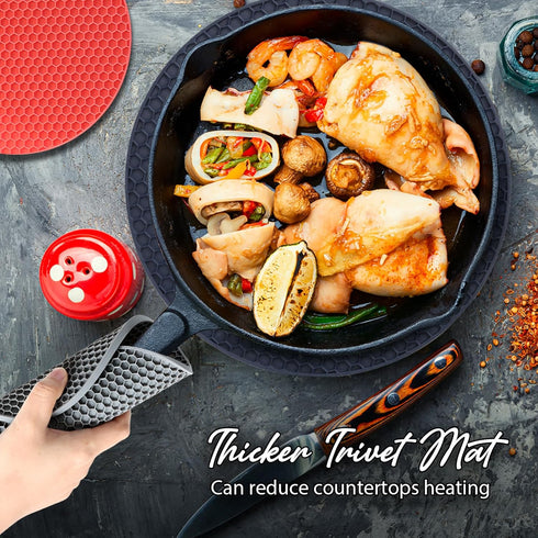 Joyhalo Trivets for Hot Dishes - Hot Pads for Kitchen, Silicone Pot Holders for Hot Pots and Pans, Silicone Mats for Kitchen Countertops, Table, F...