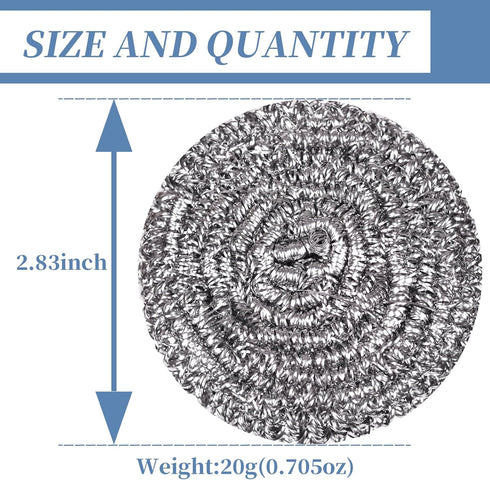 Stainless Steel Scrubber Scrubbing Scouring Pad Magic Eraser Sponges Clean Pot Pan and Broiler Rack Steel Wool for Kitchen Bathroom (12Pcs Metal S...