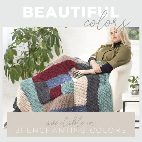 (1 Skein) Lion Brand Yarn Off The Hook Bulky No Needle, Sunrise......