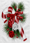 3dRose Towel, Pretty Candy Cane with Bells Illustration...