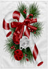 3dRose Towel, Pretty Candy Cane with Bells Illustration...