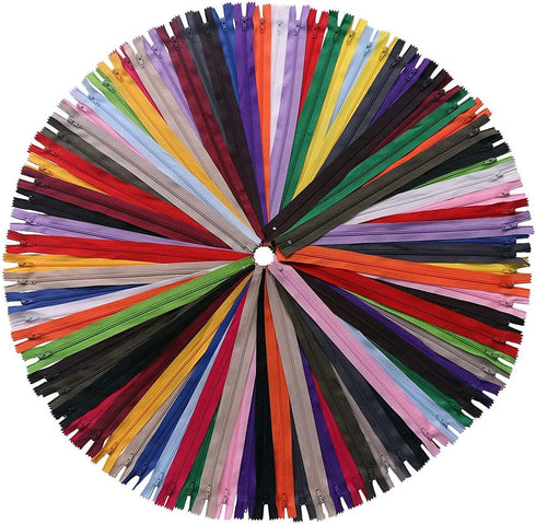 YAKA 60 Pack of 7 Inches Mix Nylon Coil Zippers Bulk - Supplies Zippers for Tailor Sewing Crafts (20 Color)...
