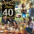 40th Birthday Decorations Door Banner, Black Gold Happy 40th Birthday Decorations Women Men, Door Cover Sign Poster Decor, 40 Year Old Birthday Pa...