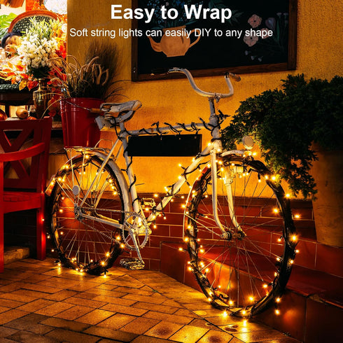 echosari 2 Pack Battery Operated String Lights, 13.2Ft Green Wire 40 LED String Lights Outdoor Waterproof Fairy Lights for Wedding Party Wreath Tr...