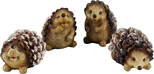 Gerson Woodland Pinecone Hedgehog Figurines - Set of 4...