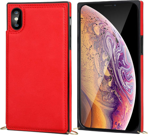 Bocasal Crossbody Wallet Case for iPhone Xs Max Credit Card Holder PU Leather Kickstand Shockproof Detachable Cross Body Strap Lanyard Magnetic Cl...