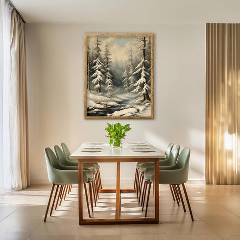 Posterizer 1 pcs-beautiful snowy scenary in winter -7-Landscape & Nature Art-GIft for Men Women Teens-Living Room Bedroom Decor- unframed wall art...