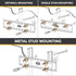 CondoMounts MSK8001 Steel Stud TV Mounting Kit | Metal Stud Anchors | TV Mount Metal Studs | Holds 200lbs on Steel Stud | Includes 6 Elephant Anch...
