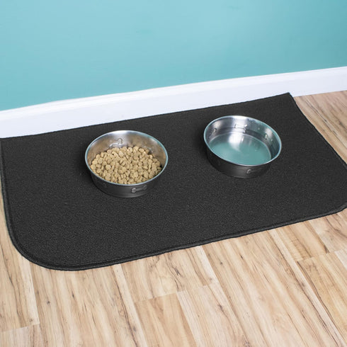 Ritz Solid Accent Rug: 18" x 30" Stain Resistant Kitchen or Living Room Floor Mat, Latex Backing, Machine Washable, Black...