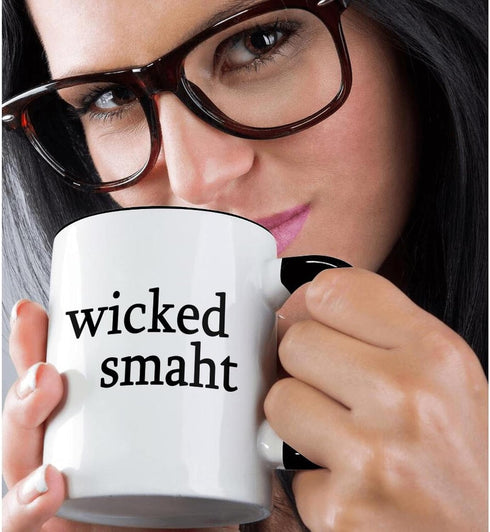 3dRose mug_193282_4 Wicked Smaht Black - Two Tone Black Mug, 11oz...