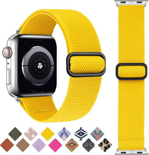 Stretchy Solo Loop Strap Compatible with Apple Watch Band 38mm 40mm 41mm 42mm 44mm 45mm 46mm 49mm,Soft Nylon Elastic Strap Wristband for iWatch se...