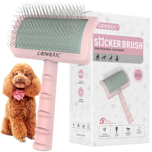 Slicker Brush for Dogs with Super Denser Soft Long Pin Slicker Dog Brush for Thick and Long Fur Doodle Brush for Grooming Fluff,Shedding Tangles.G...