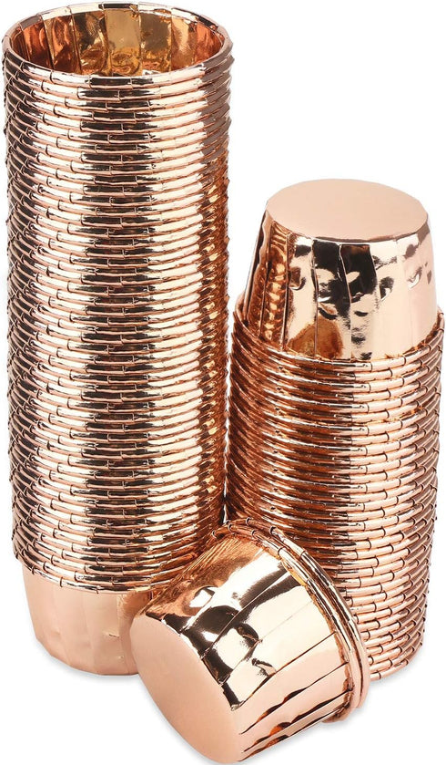 EUSOAR Aluminium Cups for Baking, 100pcs 3.5 oz Disposable Aluminum ramekins, Foil Cupcake Baking Cups Muffin Liners Cupcake Ramekin Holder for We...