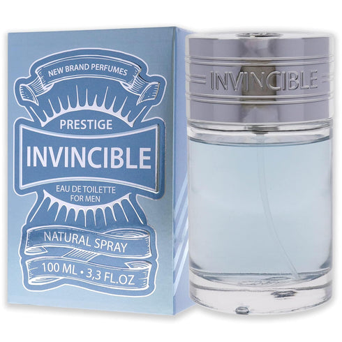 New Brand Perfumes Prestige Invincible EDT Spray Men 3.3 oz (sem numero)...