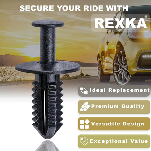 Rexka 25pcs Fender Liner Wheelhouse Liner Splash Shield Under Cover Bumper Cover Rivet Push Type Retainer Clip Fasteners for Mercedes Benz 124-990...