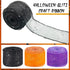 Craftsatin 3 Rolls 60 Yards Halloween Decor Mesh Ribbon Wired Edge Craft Ribbon 2.5 Inch x 60 Yards Purple Orange Black Glitter Ribbon for Gift Wr...
