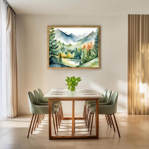 Posterizer 1 pcs- mountains and trees beautiful landscape nature 7-Landscape & Nature Art-Floral Botanical Art- Decor for Home & Office- unframed ...