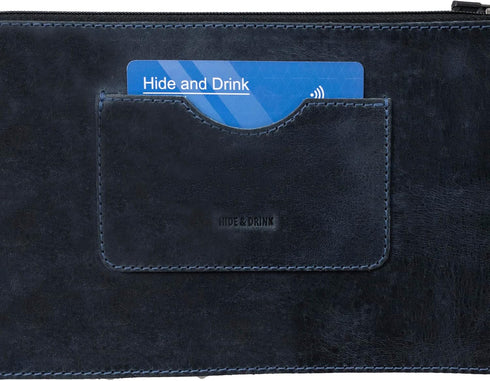 Hide & Drink, Rectangular Zippered Handbag for Women with Card Slot, Female Purse, Full Grain Leather, Handmade...